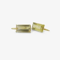 18k & emerald-cut ombre citrine bar earrings