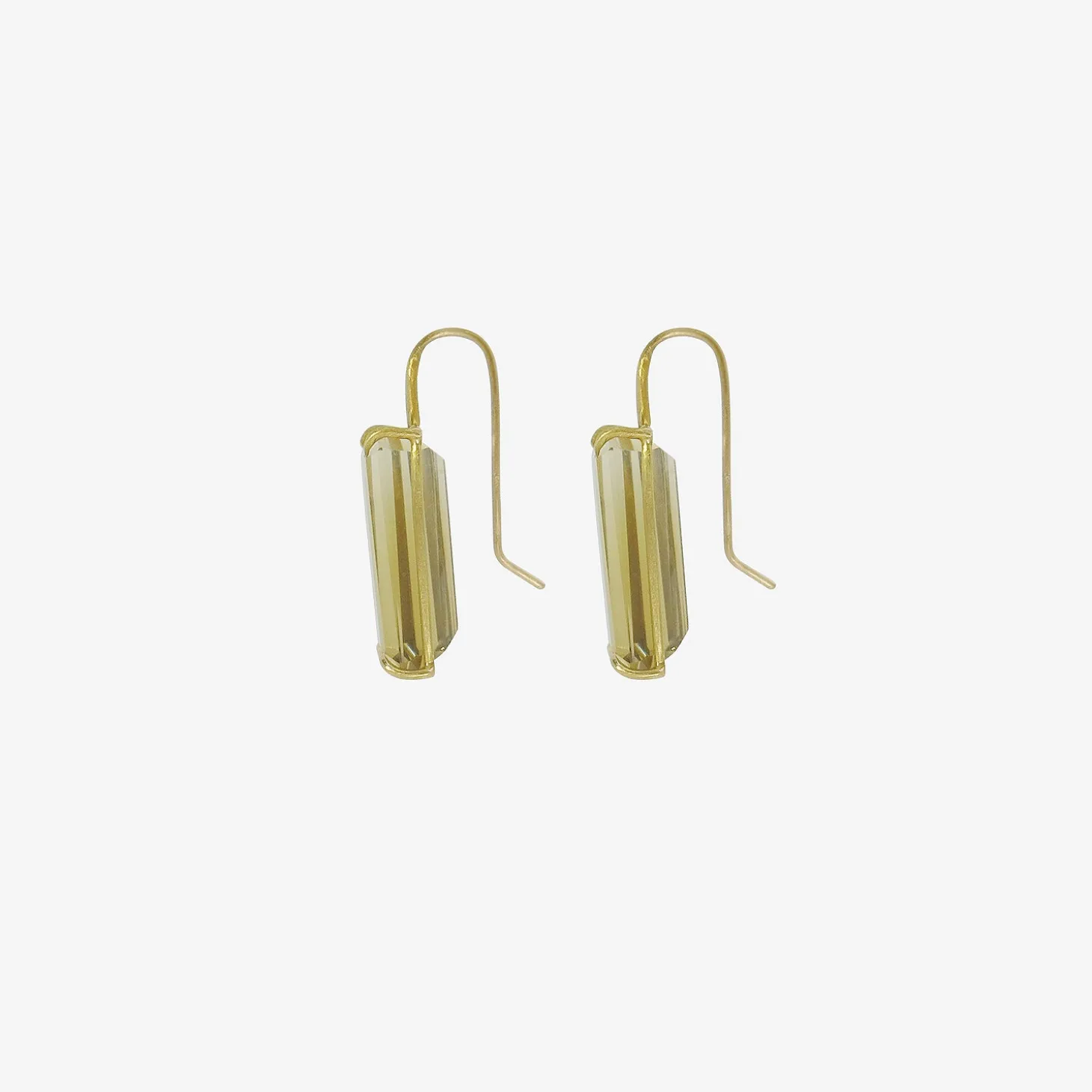 18k & emerald-cut ombre citrine bar earrings