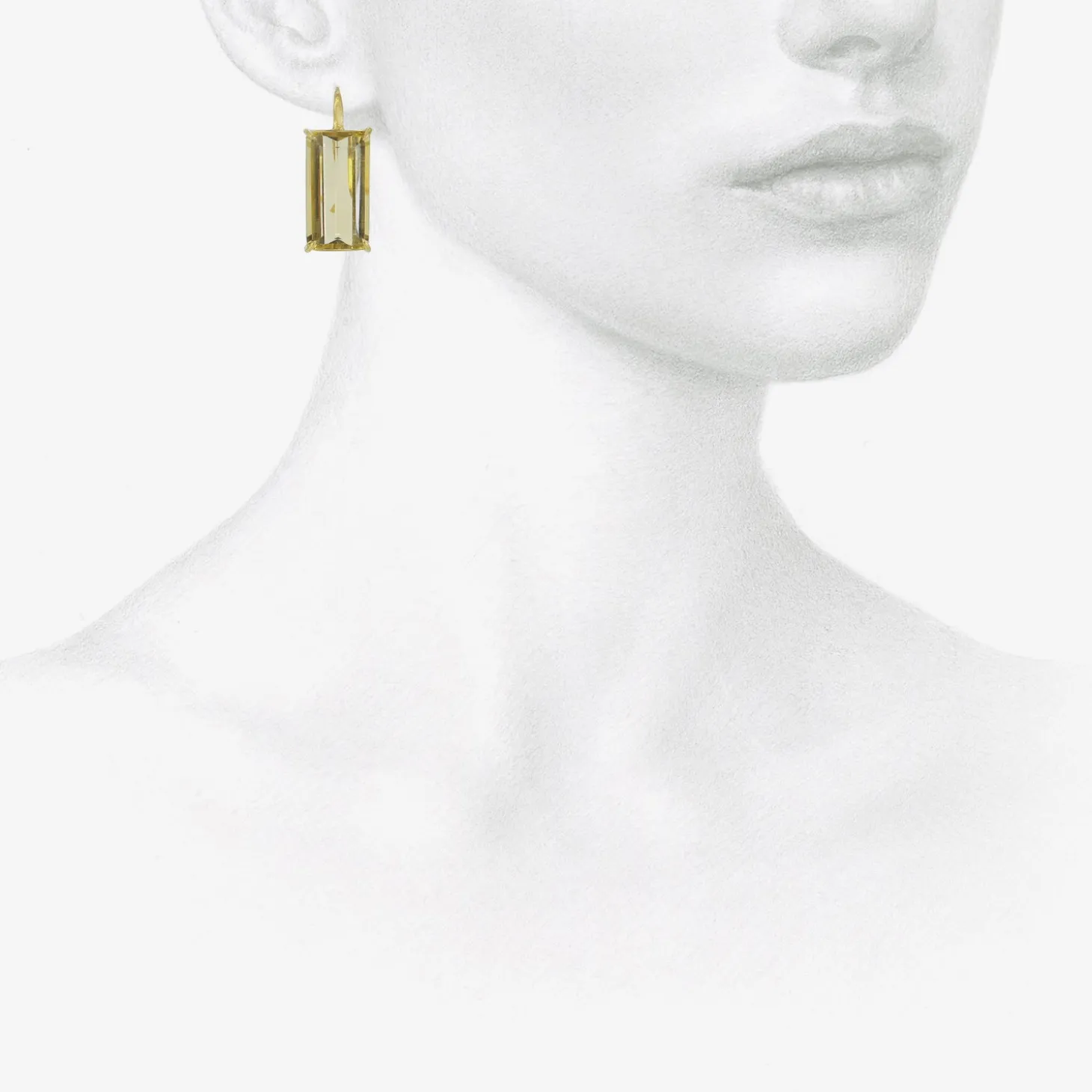 18k & emerald-cut ombre citrine bar earrings