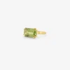 18k & emerald-cut peridot ring