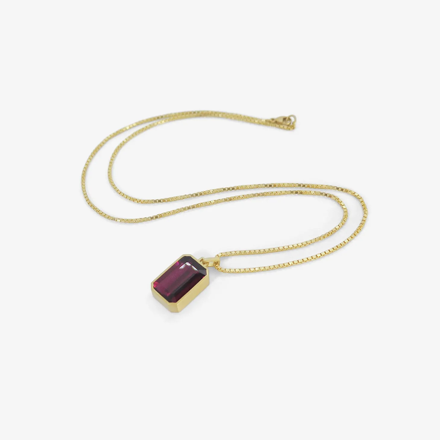 18k & emerald-cut rubellite tourmaline pendant, 5.65ct