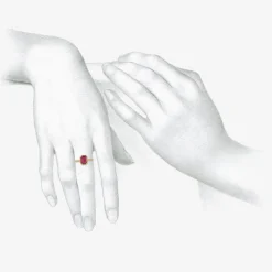 18k & emerald-cut ruby ring, 1.5ct
