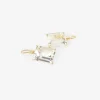 18k & emerald-cut white topaz earrings