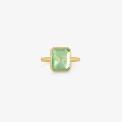 18k & emerald-cut zambian emerald ring, 4.68ct