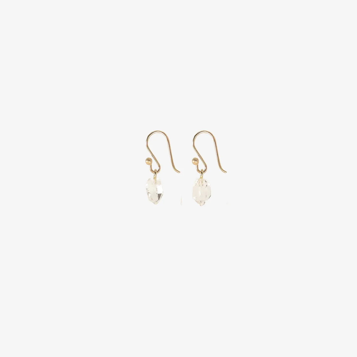 14k & extra-small herkimer diamond earrings