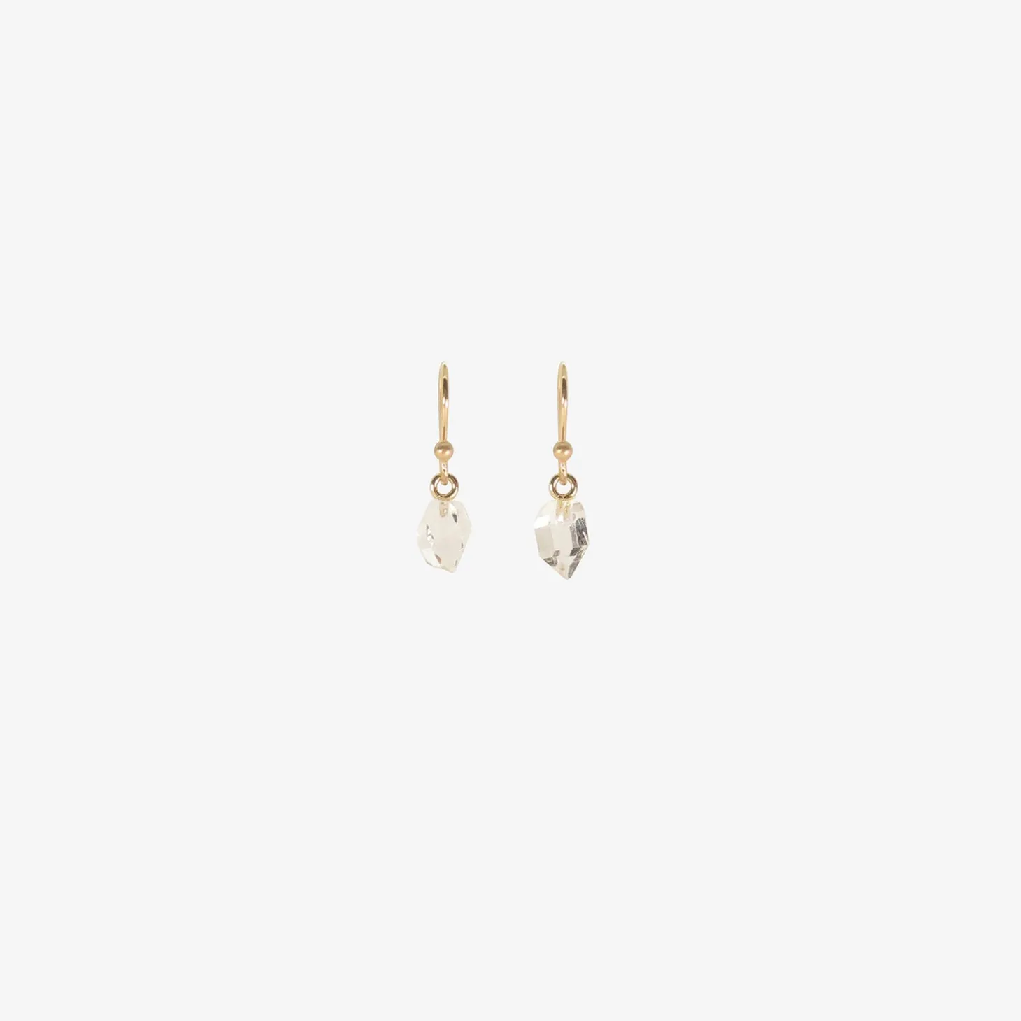 14k & extra-small herkimer diamond earrings