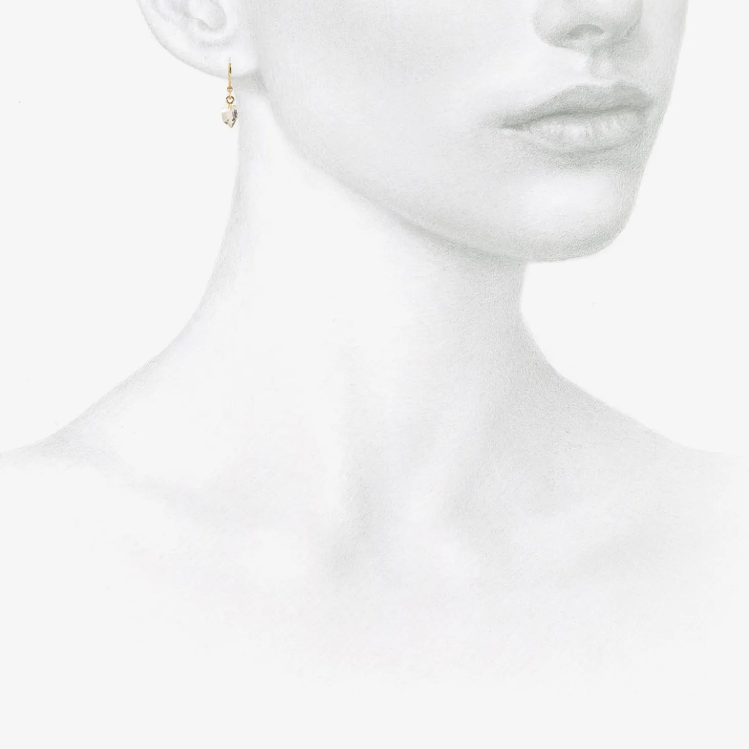 14k & extra-small herkimer diamond earrings