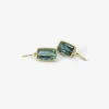 18k & faceted cushion blue green tourmaline earrings, 17.57ct