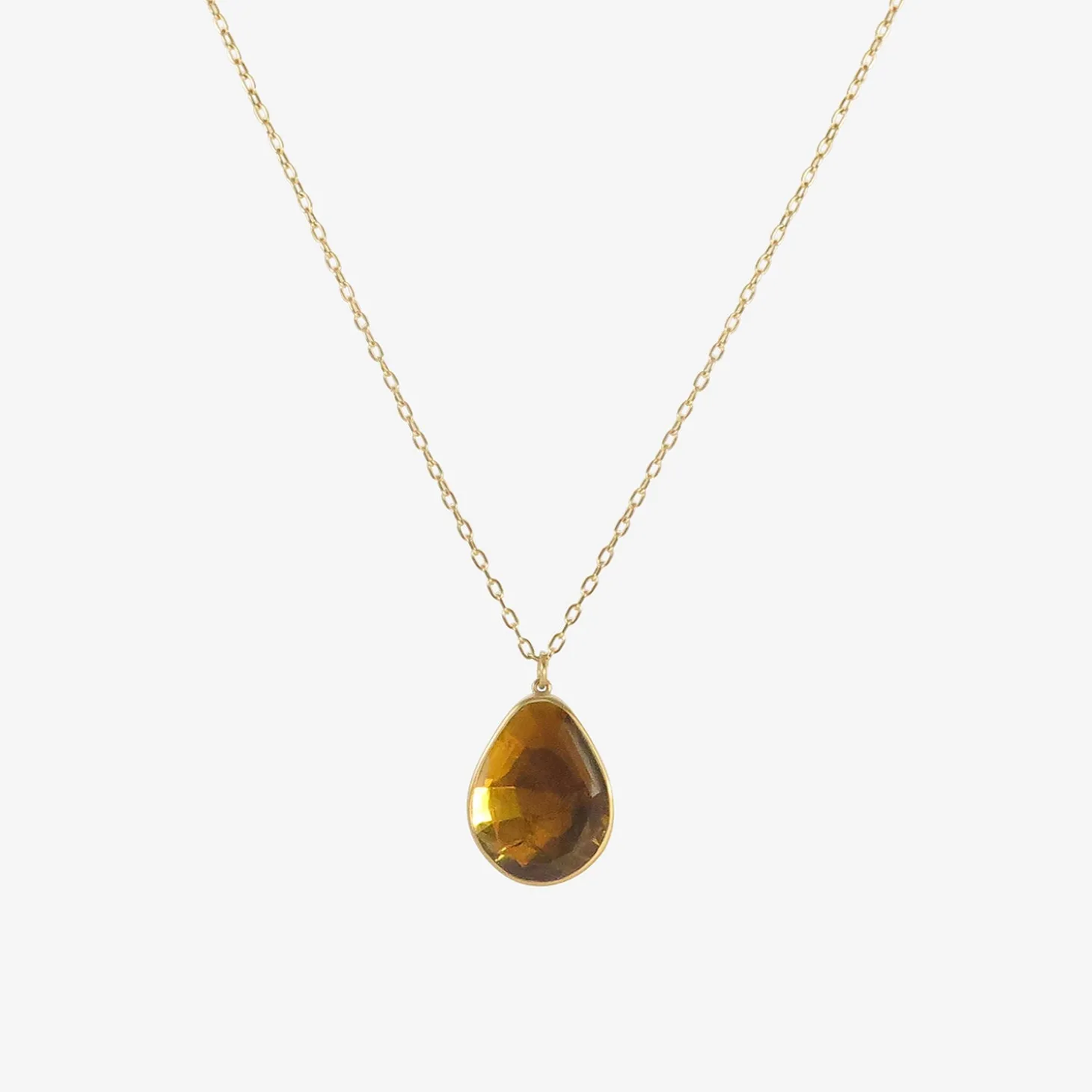 18k & faceted golden tourmaline pendant, 10.29ct