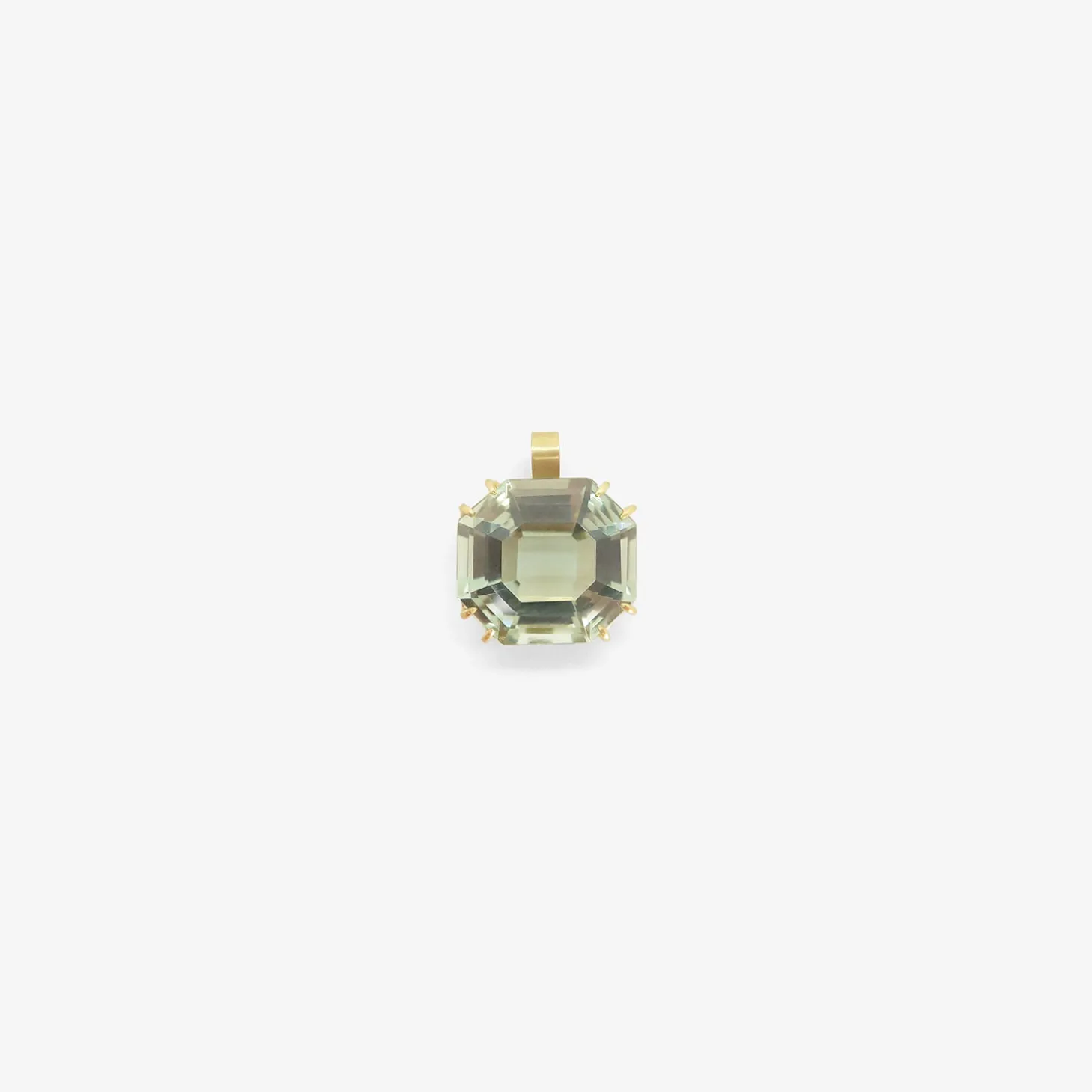 22k & faceted green amethyst pendant