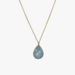 18k & faceted pear-shaped aquamarine pendant, 14.97ct