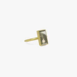 18k & flat rectangular grey lacy diamond ring, 2.5ct