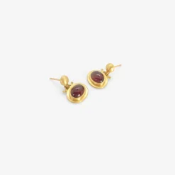 22k & garnet large bell earrings