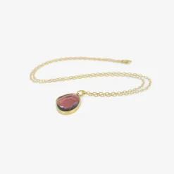 18k & garnet sequin pebble pendant, 4.33ct