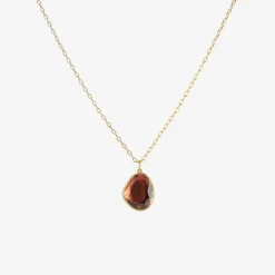 18k & garnet sequin pebble pendant, 4.33ct