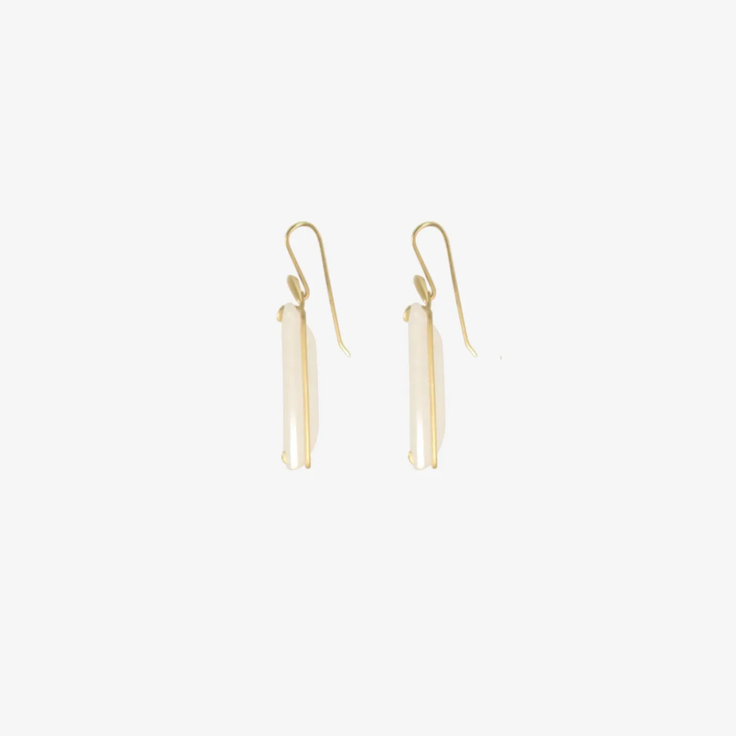 18k & giant rectangular moonstone earrings
