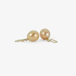 14k & golden south sea pearl earrings