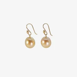 14k & golden south sea pearl earrings