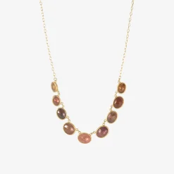 18k & graduated rose-cut umba sapphire necklace, 17ct