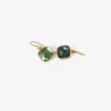 18k & green and blue checkered tourmaline cushion earrings, 4.81ct