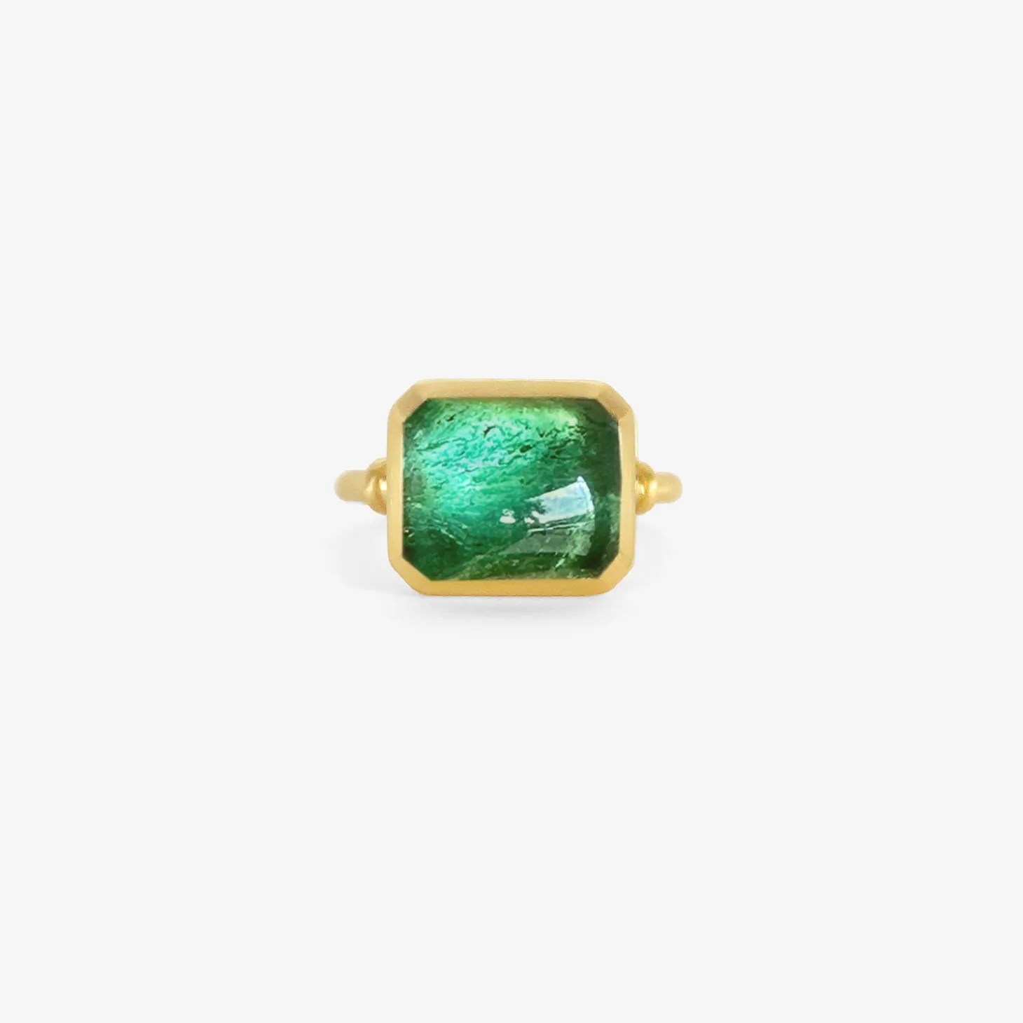 22k & green tourmaline capsa ring