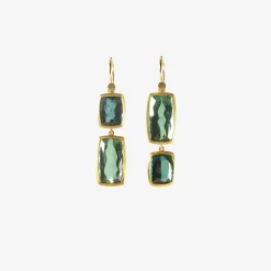 22k & green tourmaline flip flop earrings, 18.49ct