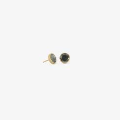 18k & green tourmaline sequin studs, 1.81ct