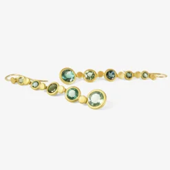 22k & green/blue tourmaline bubble drops, 9.50ct