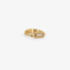 14k & grey baguette diamond empire ring, .71ct