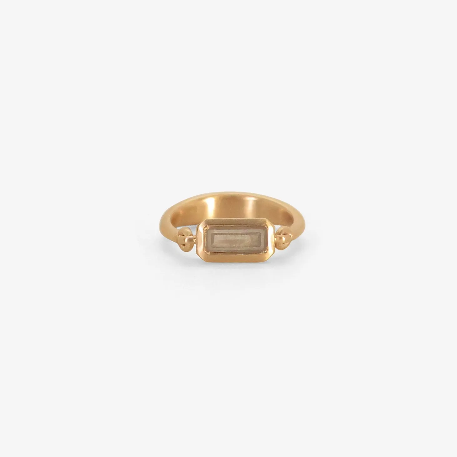 14k & grey baguette diamond empire ring, .71ct