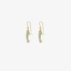 18k & hexagonal aquamarine earrings