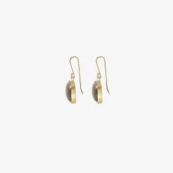 18k & horizontal cushion-shaped labradorite earrings