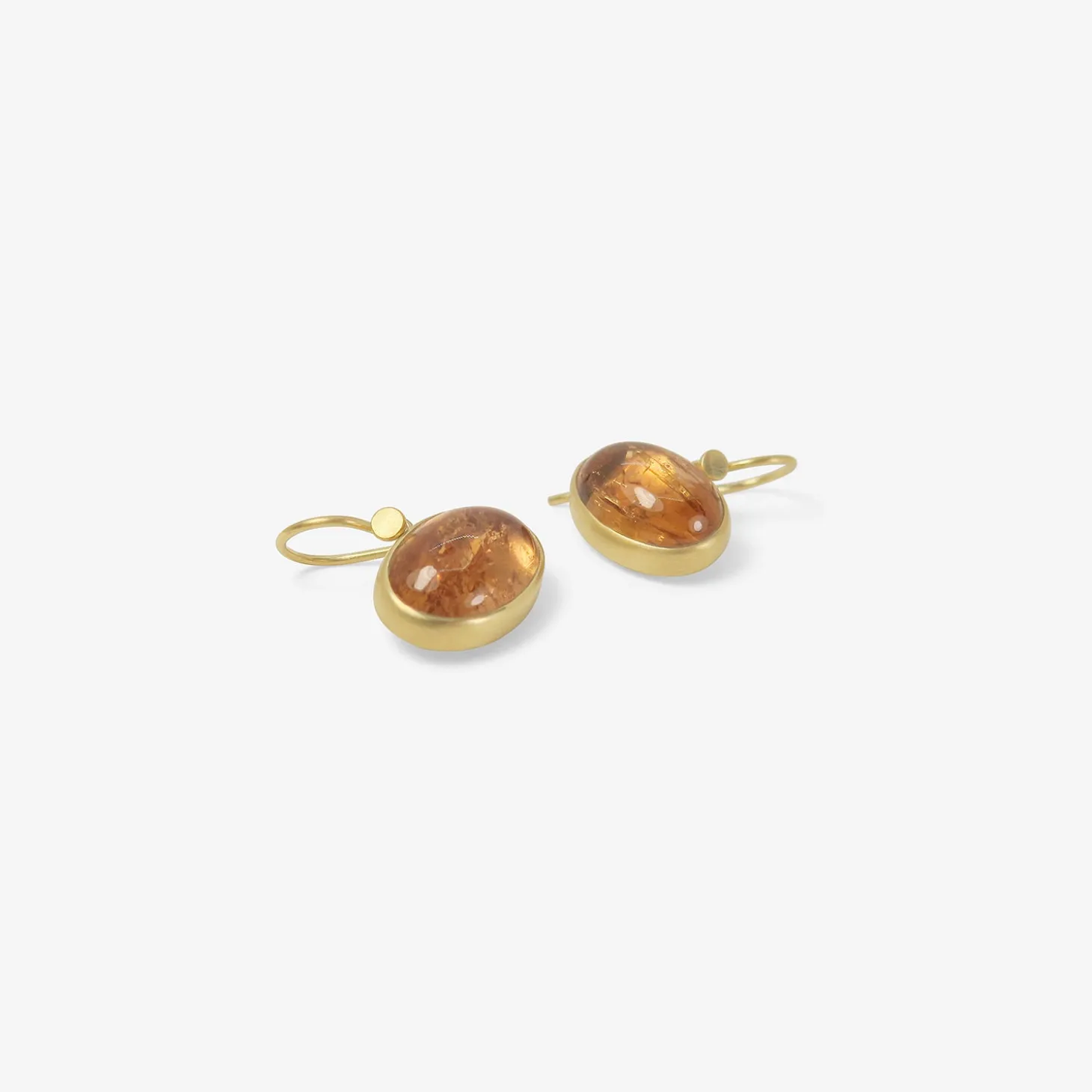 18k & horizontal oval imperial topaz drop earrings, 17.76ct