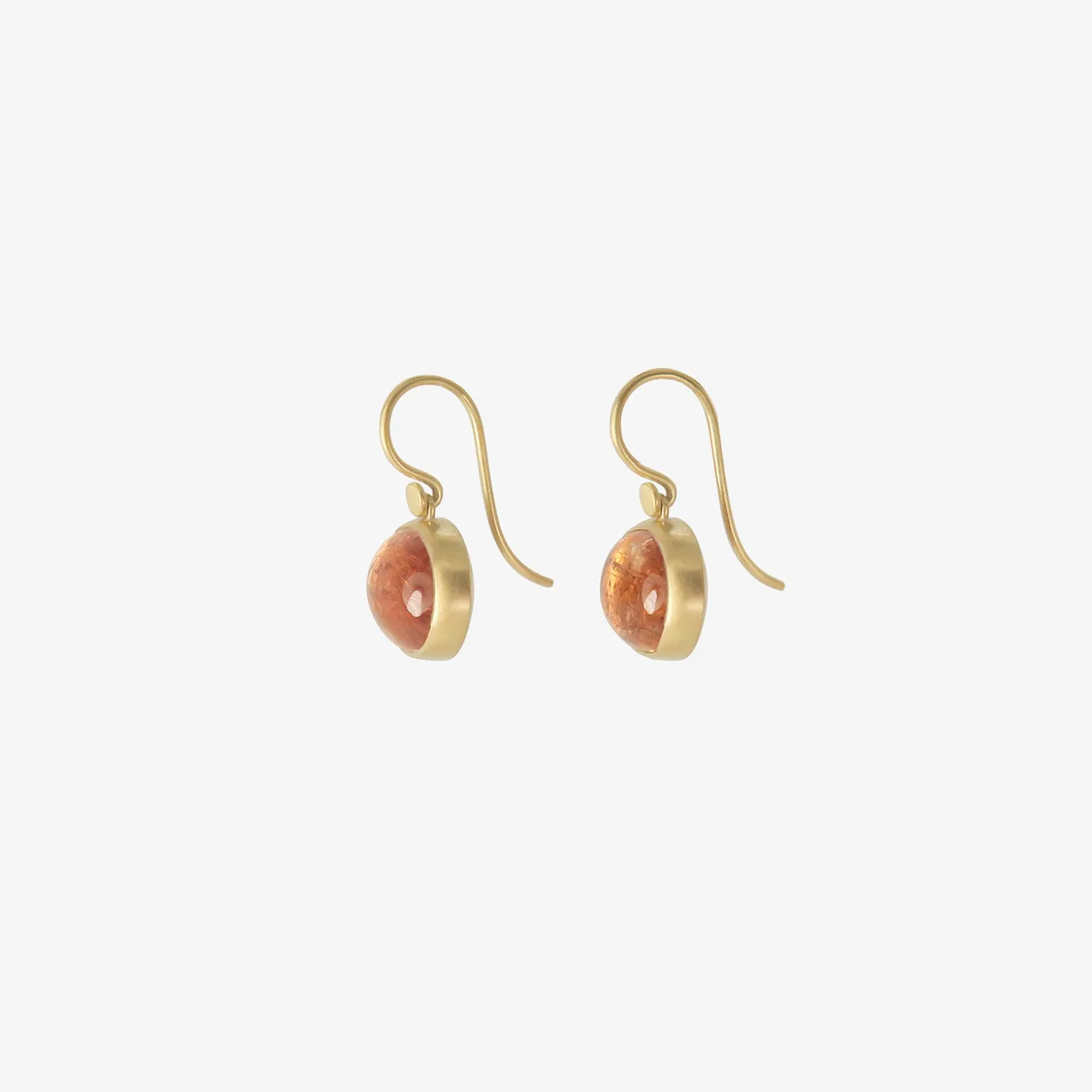 18k & horizontal oval imperial topaz drop earrings, 17.76ct