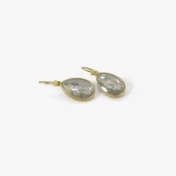 18k & icy grey pear-shaped diamond earrings, 4.72ct