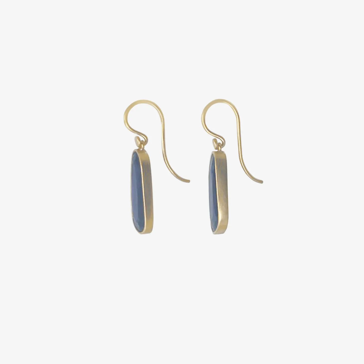 18k & iolite sequin pebble drop earrings, 4.45ct