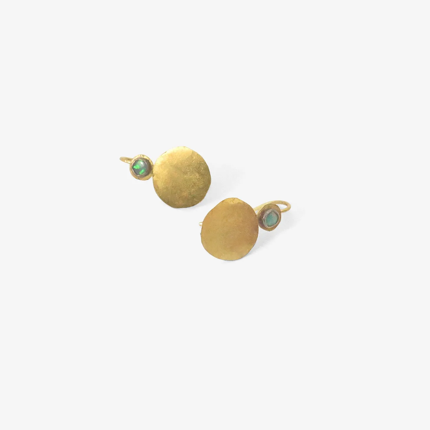 24k & 18k double squash earrings with opals
