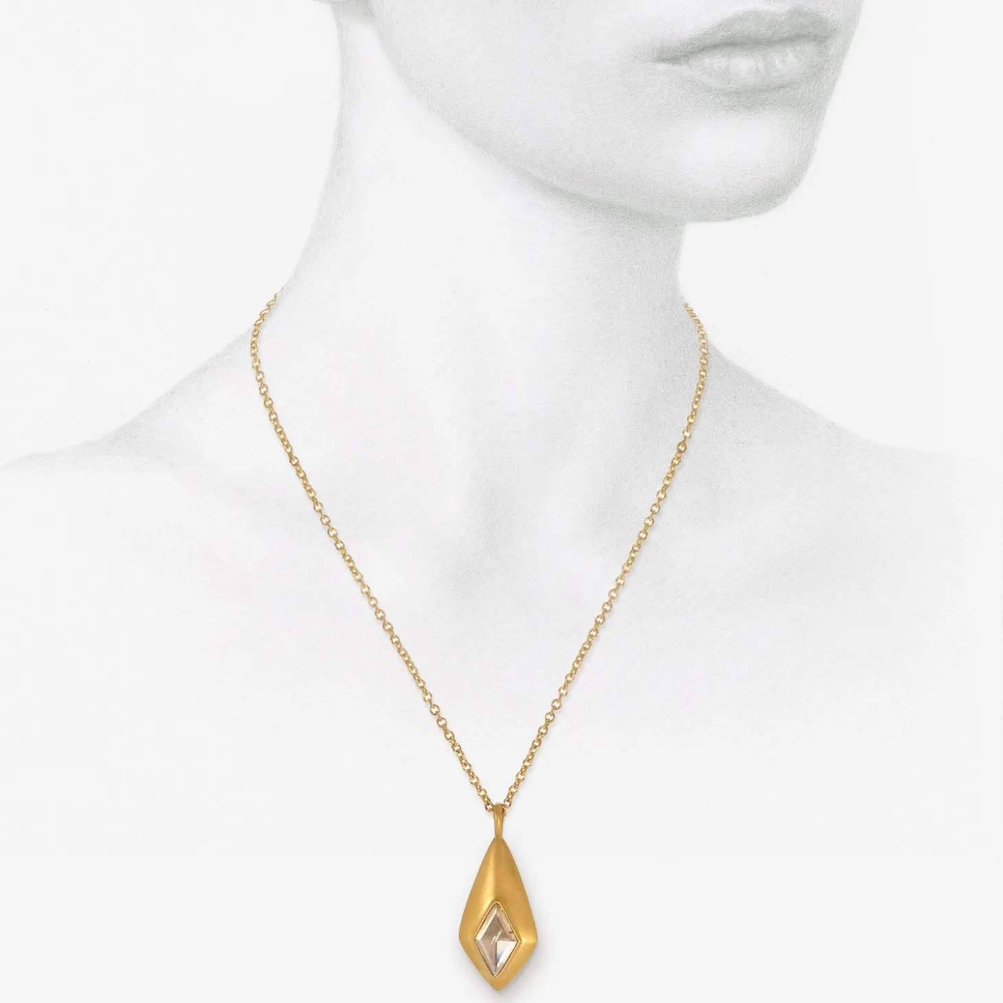 22k & kite-shaped champagne diamond pendant, 2.98ct