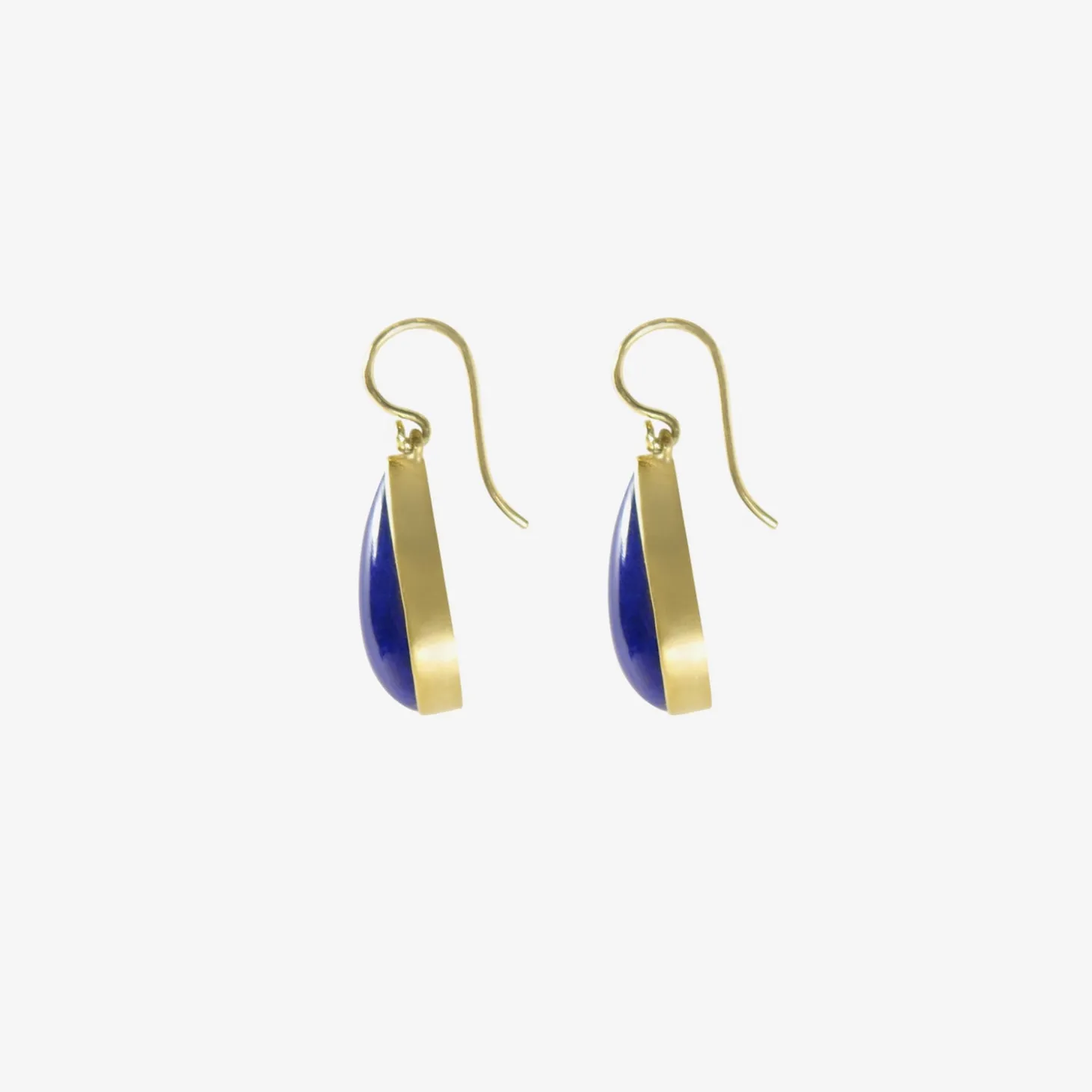 18k & lapis teardrop earrings, 21.41ct