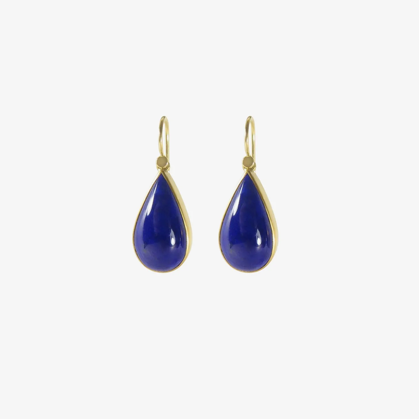 18k & lapis teardrop earrings, 21.41ct