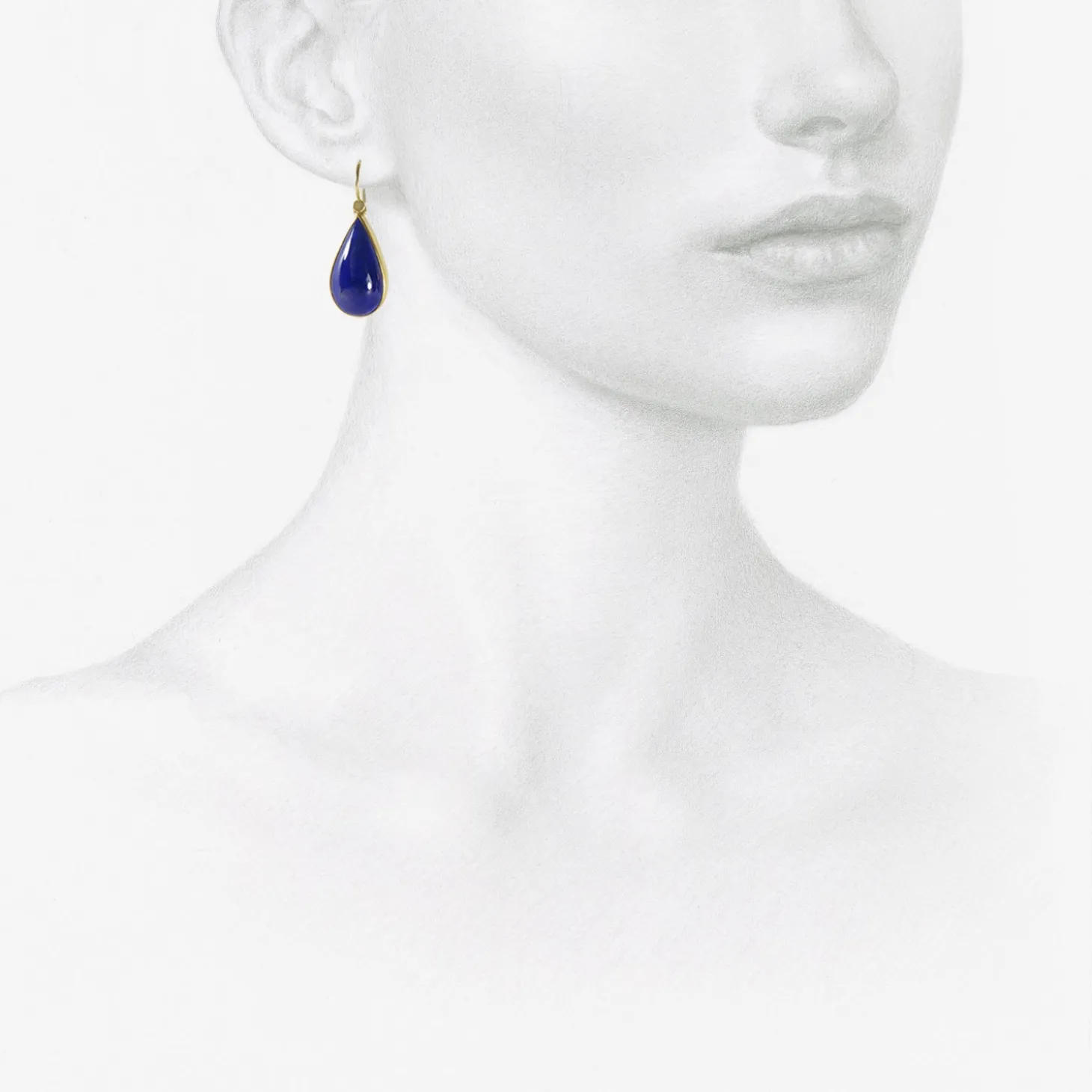 18k & lapis teardrop earrings, 21.41ct