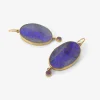 22k & large blue oval opal earrings with pink tourmaline drops