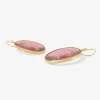 18k & large checkered pink tourmaline oval earrings, 60.49ct