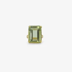 18k & large emerald-cut green beryl ring