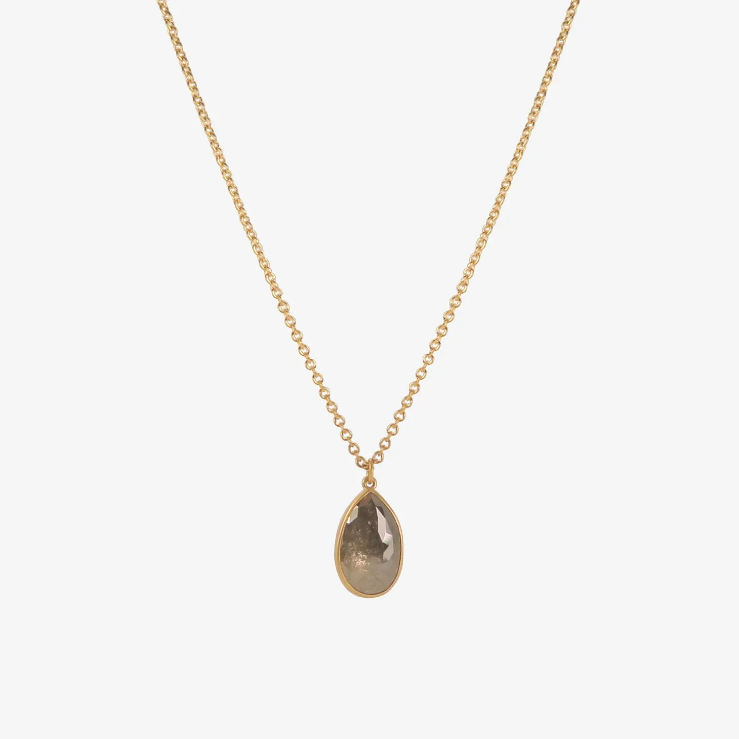 18k & large grey diamond teardrop pendant, 6.84ct