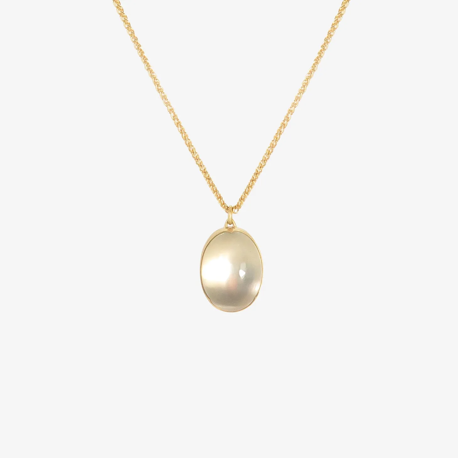 18k & large oval ceylon moonstone pendant