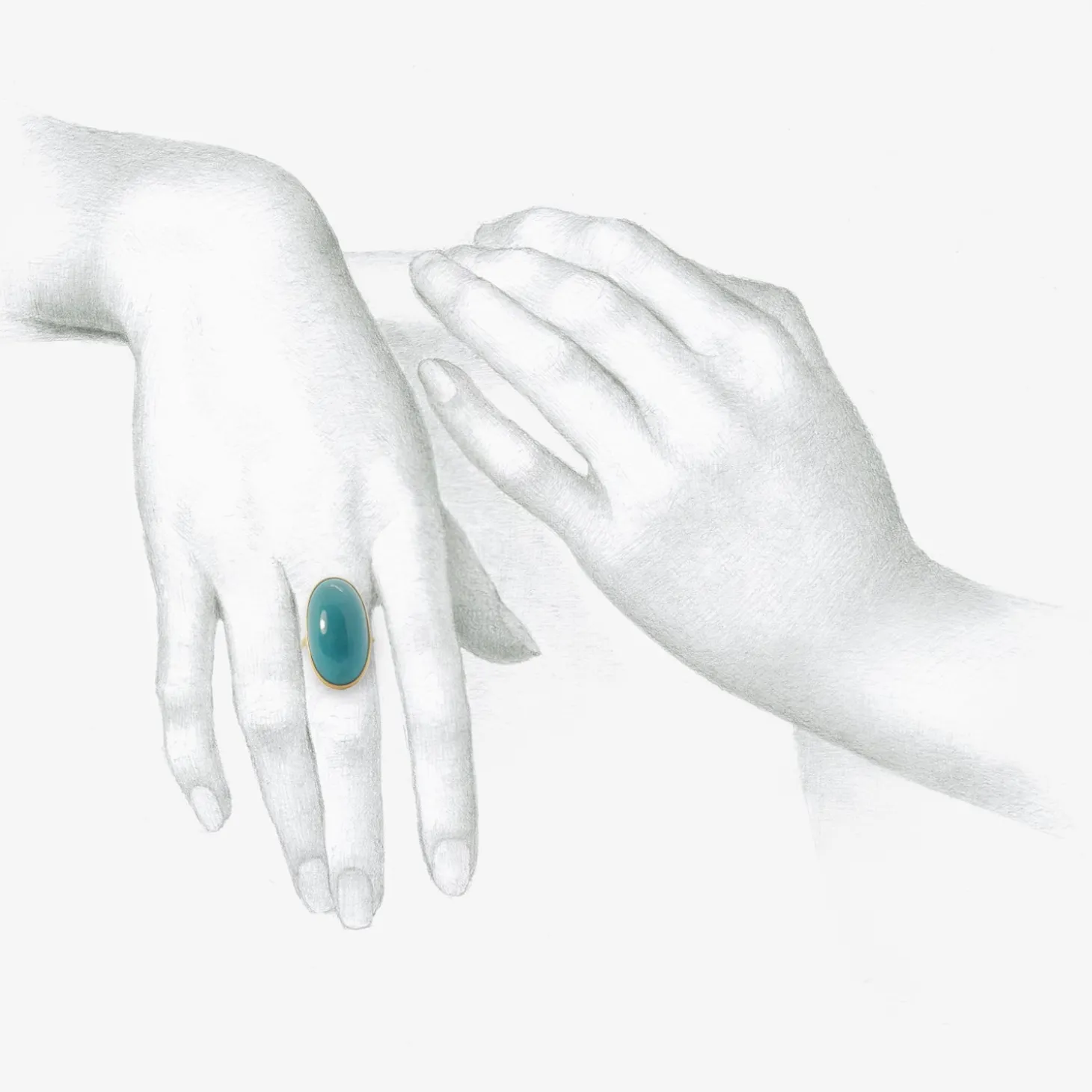 18k & large oval gem silica ring, 24.06ct