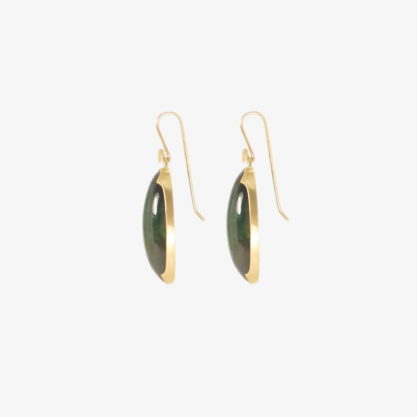 18k & large oval green tourmaline earrings