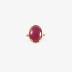 18k & large oval ruby ring, 6.22ct