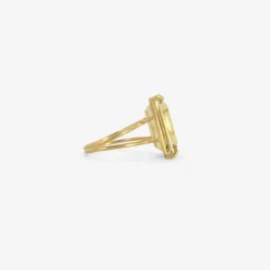 18k & large rectangular champagne citrine ring, 11.5ct